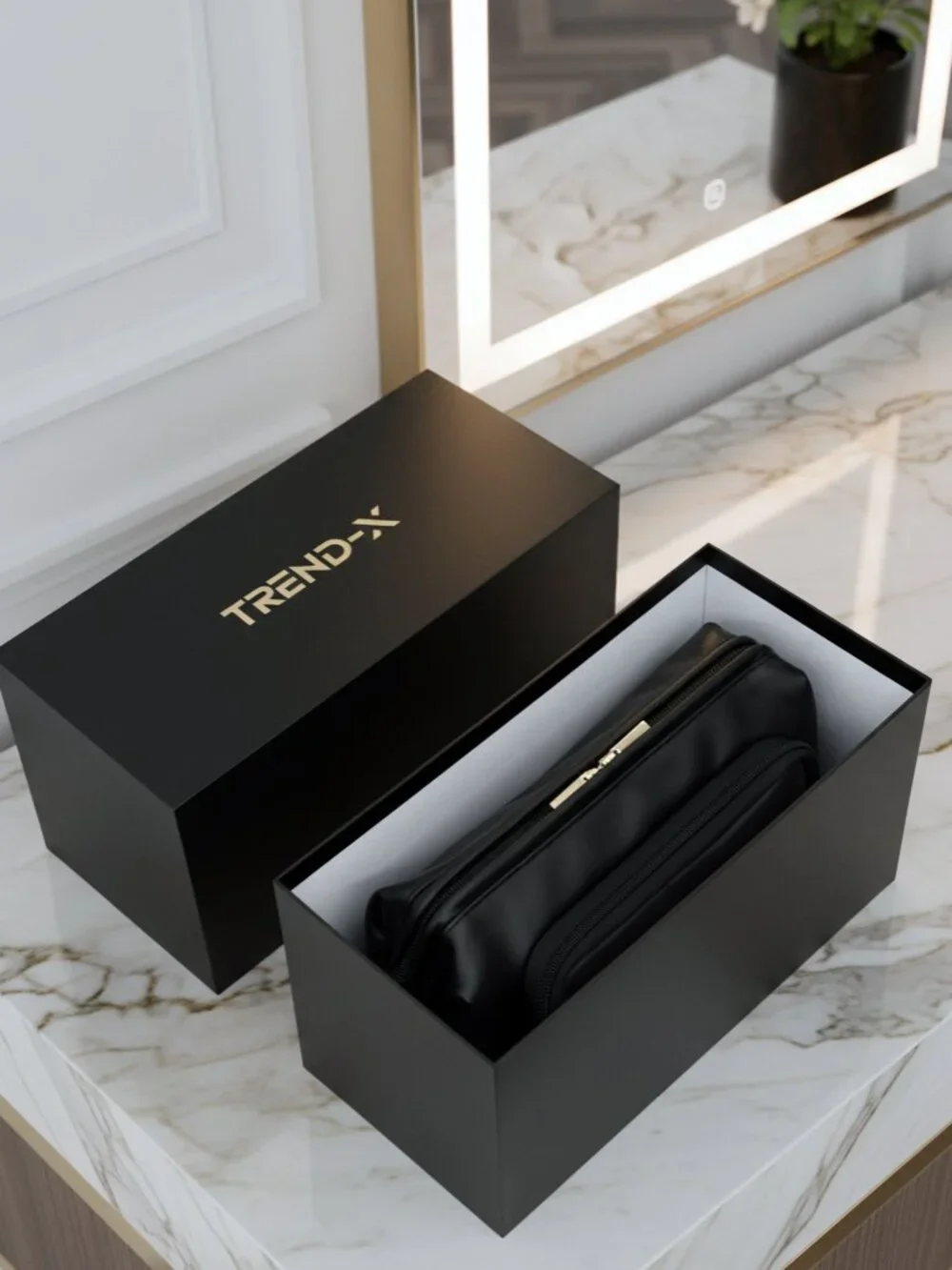 Cosmetic Bag with Makeup Brush Compartmen
